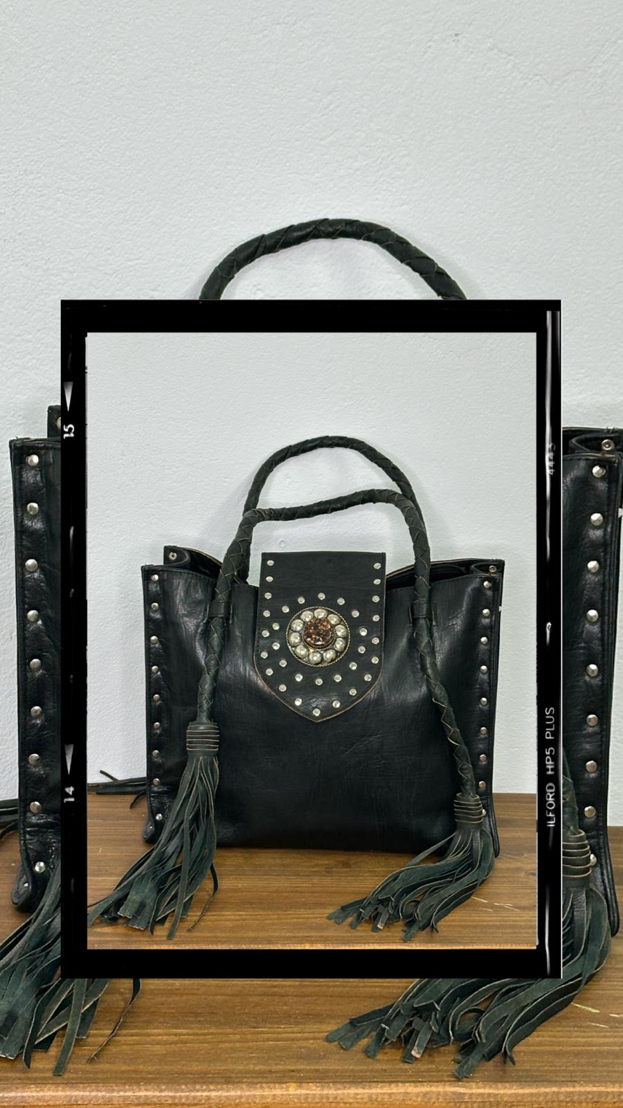 BOLSO TOTE FLECOS NEGRO