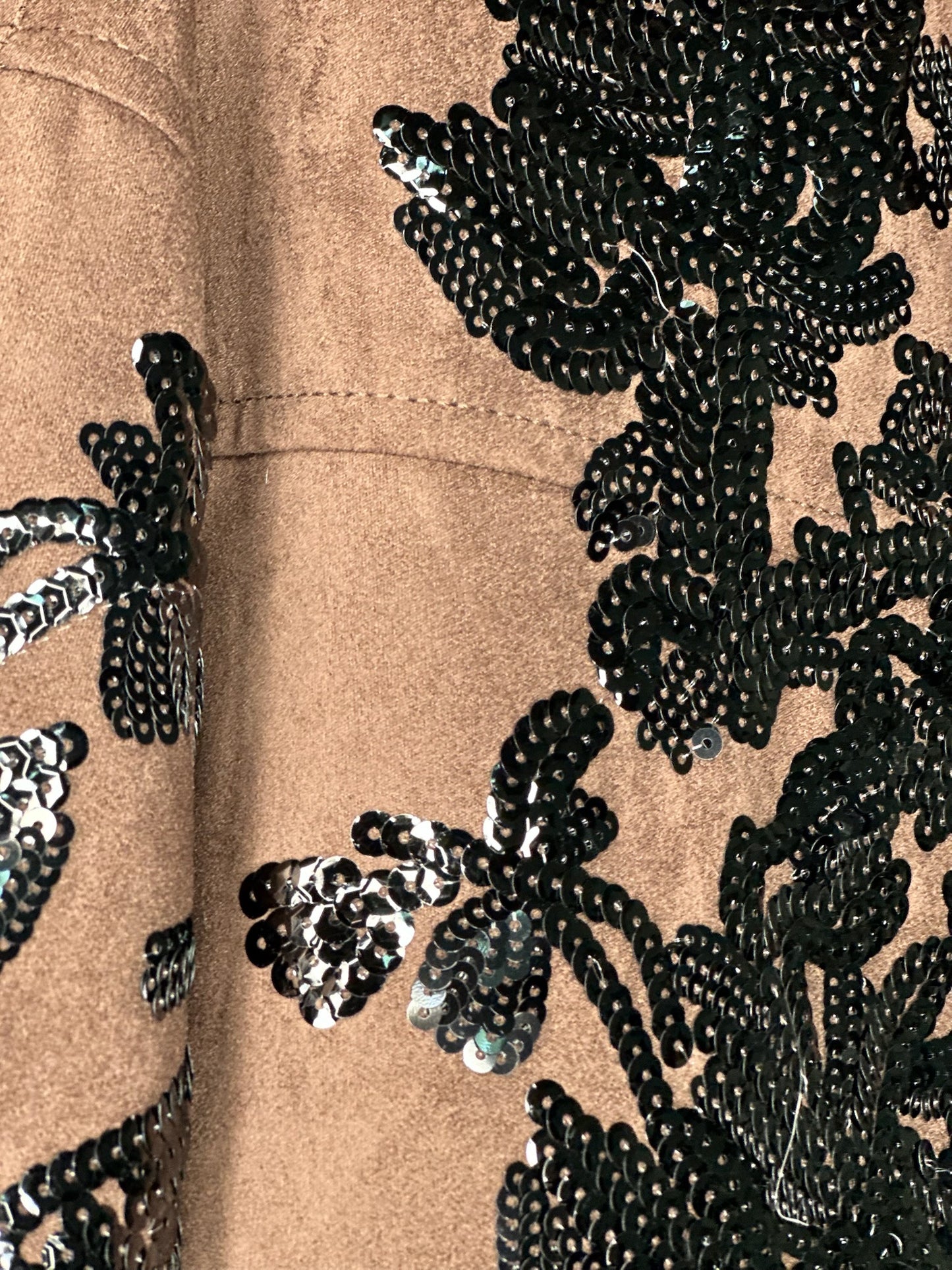CHAQUETA BOMBER MARRÓN LENTEJUELAS