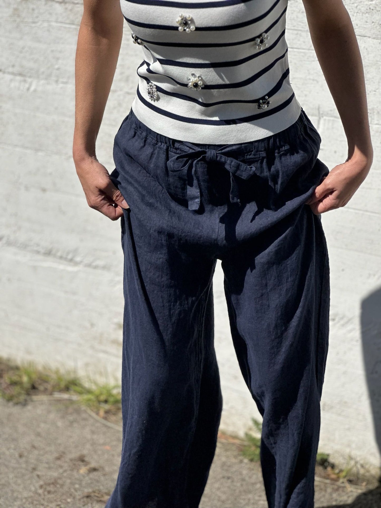 PANTALON 100% LINO