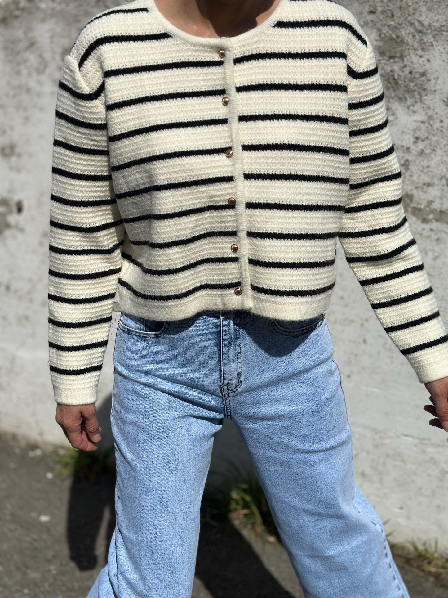 CHAQUETA CHANELITA RAYA MARINERA