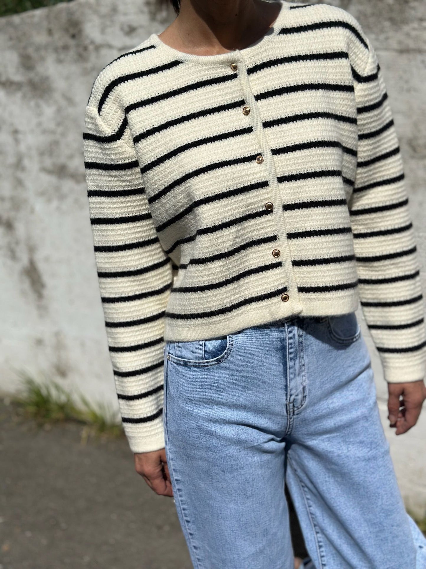 CHAQUETA CHANELITA RAYA MARINERA