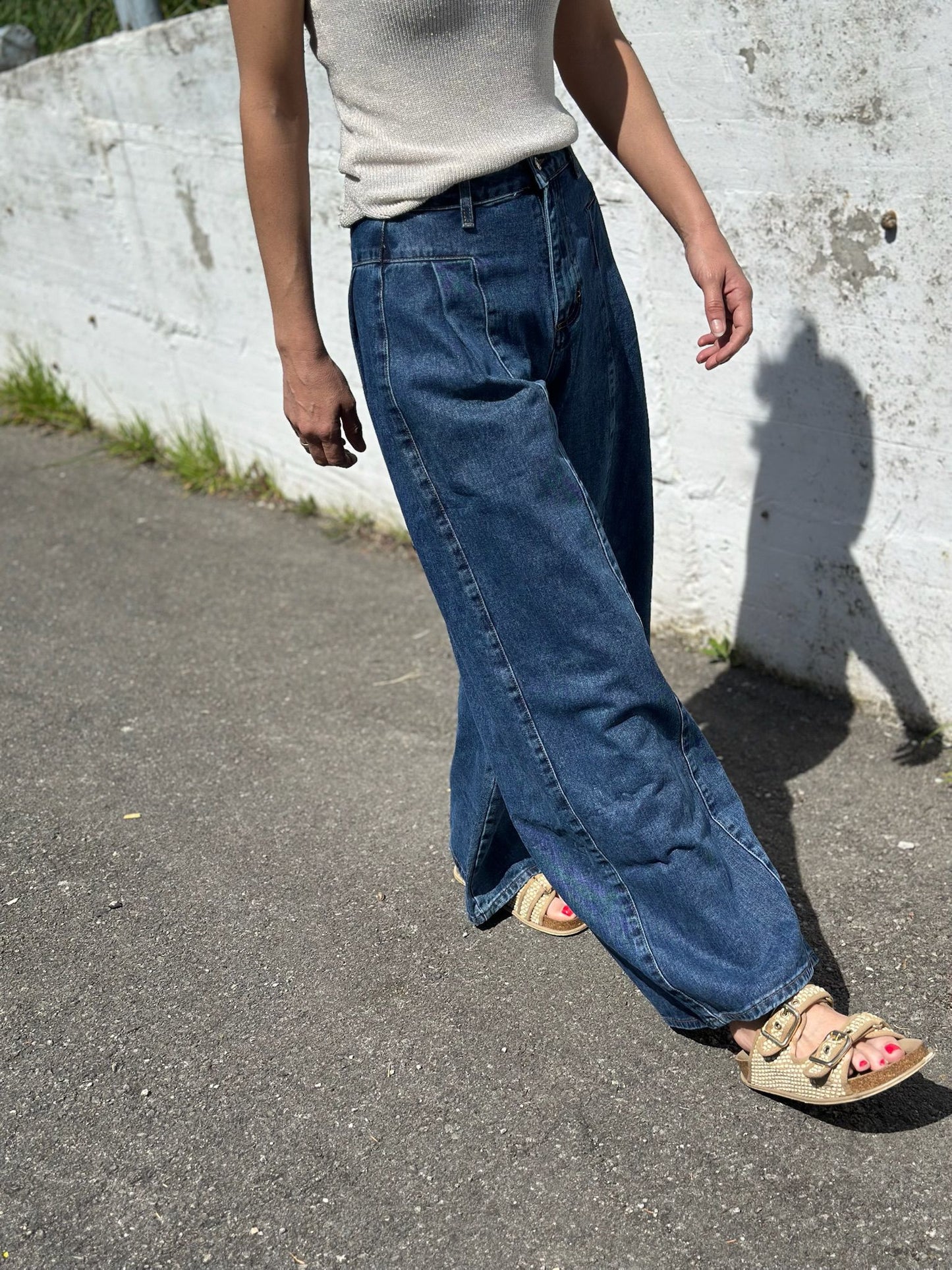 PANTALÓN VAQUERO PALAZZO PINZAS