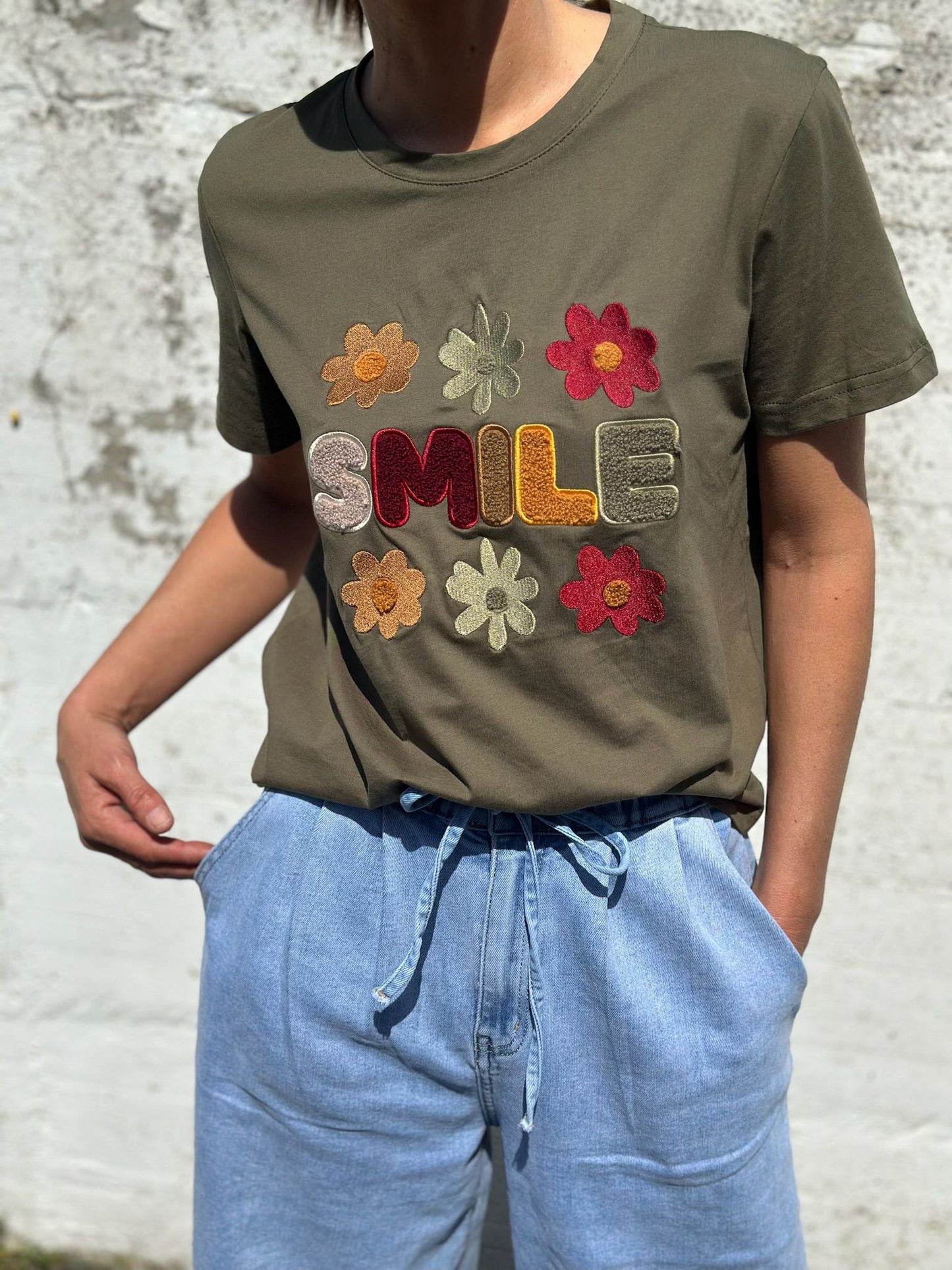 CAMISETA SMILE CAQUI