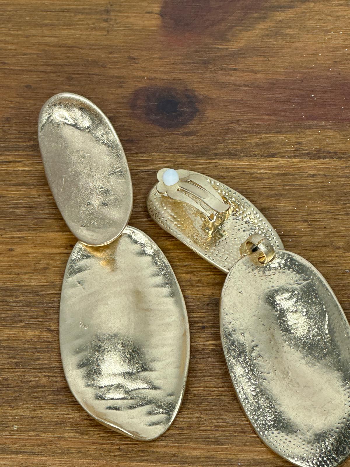 PENDIENTES DOBLE MEDALLA DORADOS