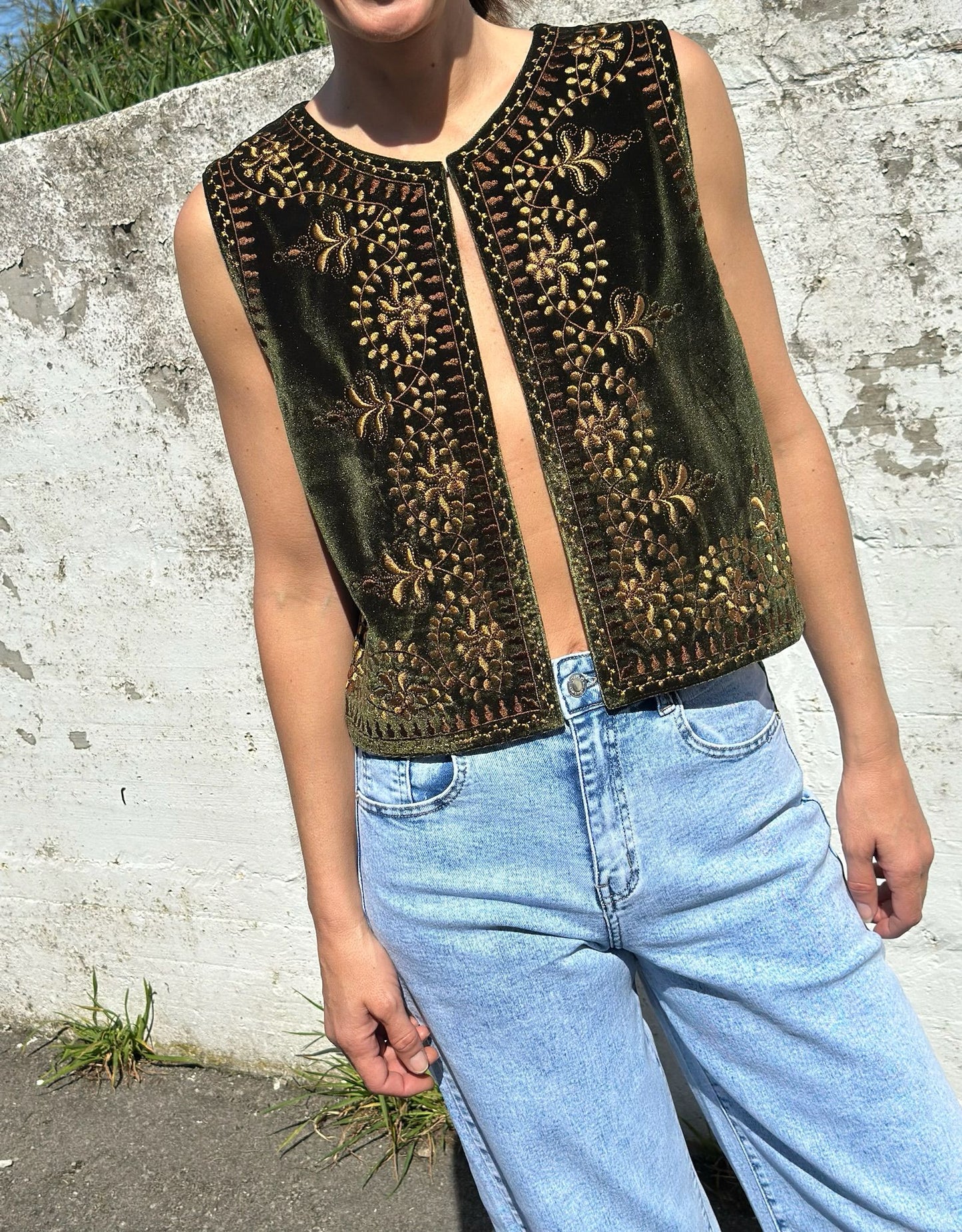 CHALECO BOHO VERDE
