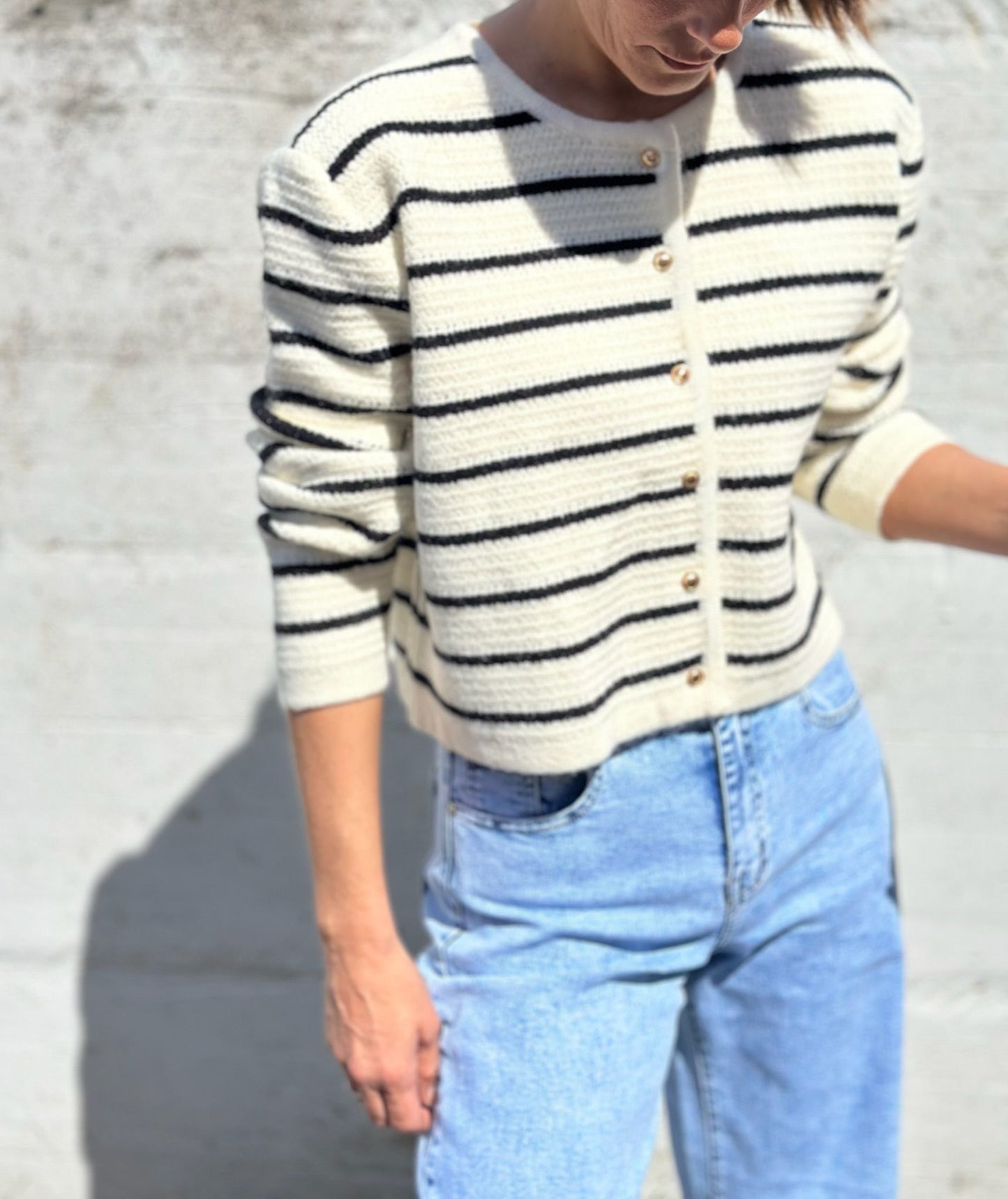 CHAQUETA CHANELITA RAYA MARINERA