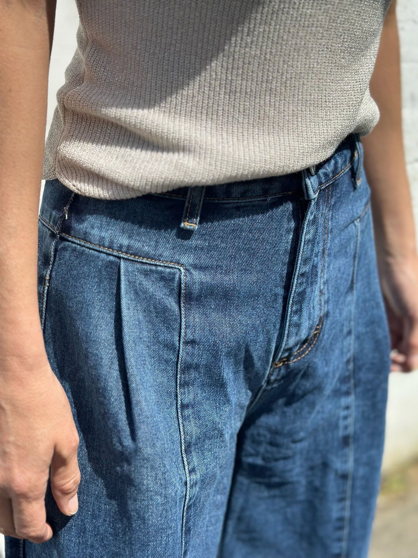 PANTALÓN VAQUERO PALAZZO PINZAS