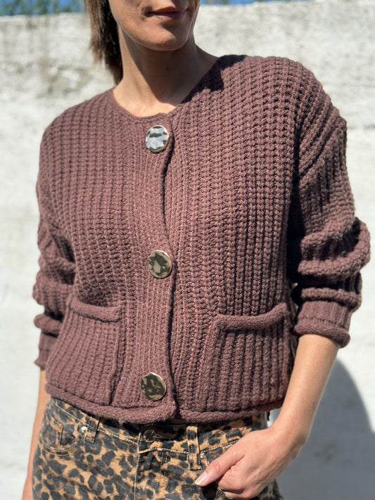 CHAQUETA PUNTO CHOCOLATE